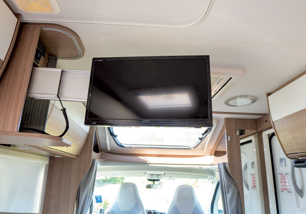 Clever TV mount allows viewing from either the back or the front of the T135