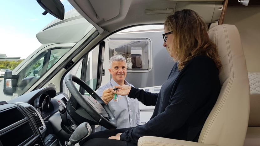 Handing over the keys to a new motorhome