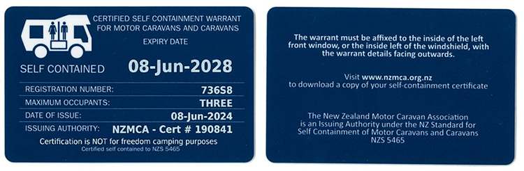 Blue self contained sticker