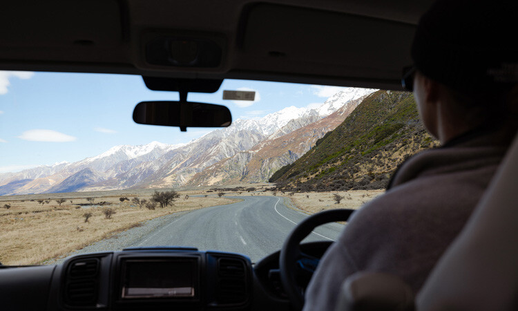 Driving a motorhome on a road