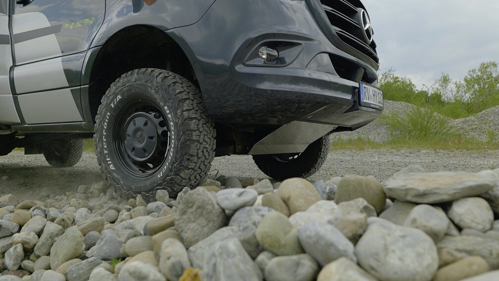 Motorhome tyre on rough condition