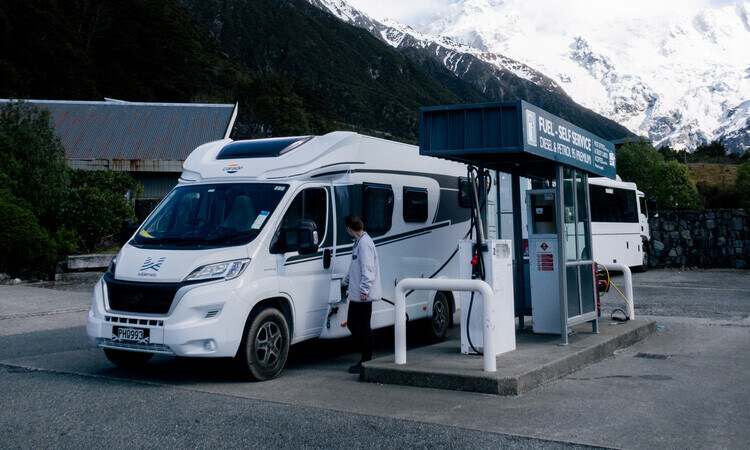 Filling up a motorhome with fuel