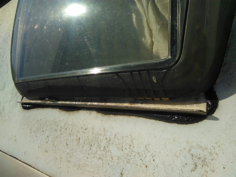 Degraded roof vent on a motorhome