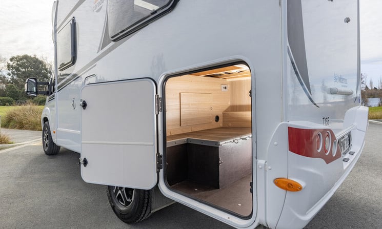 Garage space in a motorhome