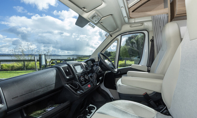 Cab space of a Carado T449 motorhome