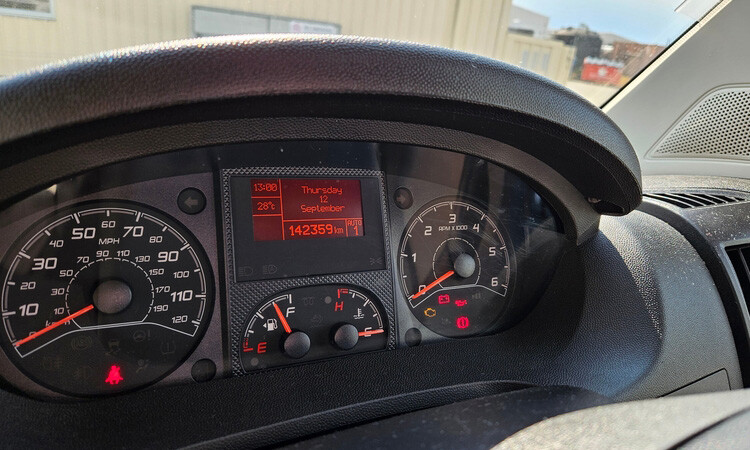 Odometer reading of an ex-rental Wilderness Motorhome